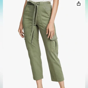7‎ For All Mankind Womens High Rise Belt Cargo Pants Green